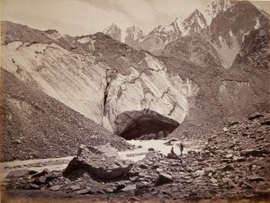 Ice Cave in the Glacier - Source of the Buspa