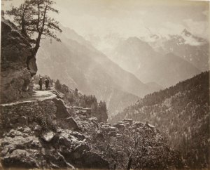 View from the Thibet Road at Pangi, & the Great Chini Peaks